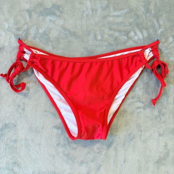 Cherry Vibrant Scarlet ‘A’ Red Stitched Bikini Bottom Wmn’s Sz M - Picture 1 of 5